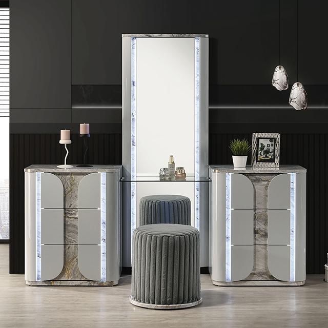 Cleburne Vanity Set with Stool - Casa Morelos / Coahuila Furniture (Oklahoma City, OK)