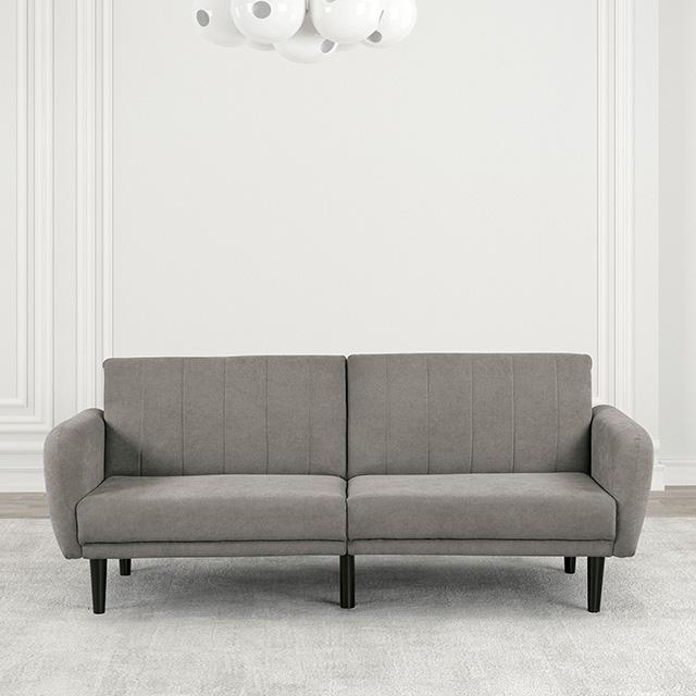 Aristide Futon Sofa Grey & Brown - Casa Morelos / Coahuila Furniture (Oklahoma City, OK)
