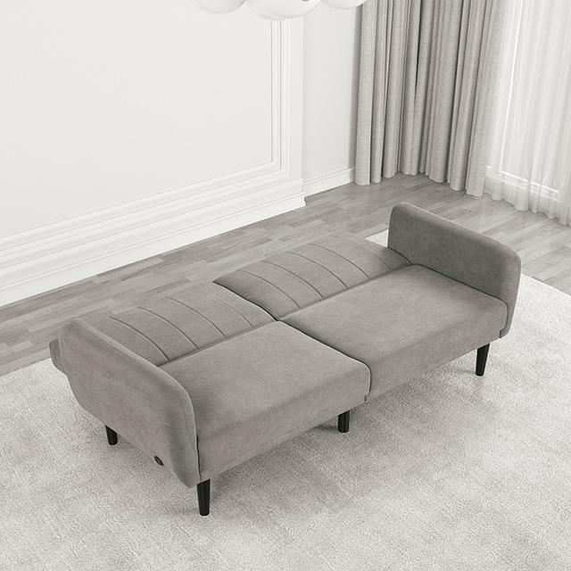Aristide Futon Sofa Grey & Brown - Casa Morelos / Coahuila Furniture (Oklahoma City, OK)