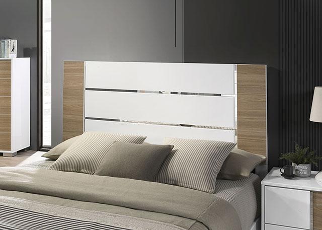 ERLANGEN Cal.King & E.King Bed, White/Natural - Casa Morelos / Coahuila Furniture (Oklahoma City, OK)