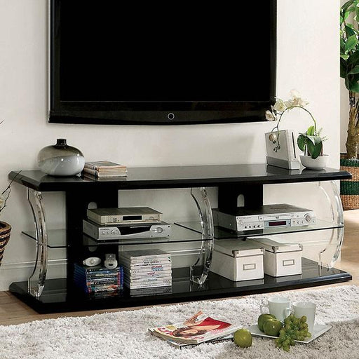 Ernst Black/Clear 60" TV Stand - Casa Morelos / Coahuila Furniture (Oklahoma City, OK)