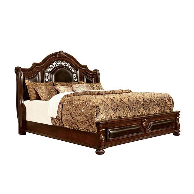 Flandreau Brown Cherry/Espresso Cal.King, E.King & Queen Bed - Casa Morelos / Coahuila Furniture (Oklahoma City, OK)