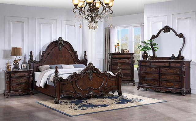 Francione Bed Chrome & Cherry - Casa Morelos / Coahuila Furniture (Oklahoma City, OK)