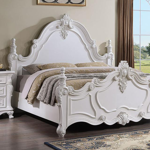 Francione E.King & Queen Bed White & Chrome - Casa Morelos / Coahuila Furniture (Oklahoma City, OK)