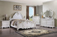 Francione E.King & Queen Bed White & Chrome - Casa Morelos / Coahuila Furniture (Oklahoma City, OK)