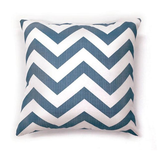 ZOE 18" X 18" Pillow, Blue Chevron (2/CTN) - Casa Morelos / Coahuila Furniture (Oklahoma City, OK)