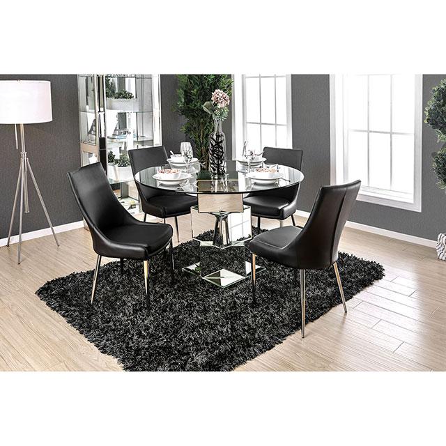 Izzy Silver/Black Side Chair, Black (2/CTN) - Casa Morelos / Coahuila Furniture (Oklahoma City, OK)