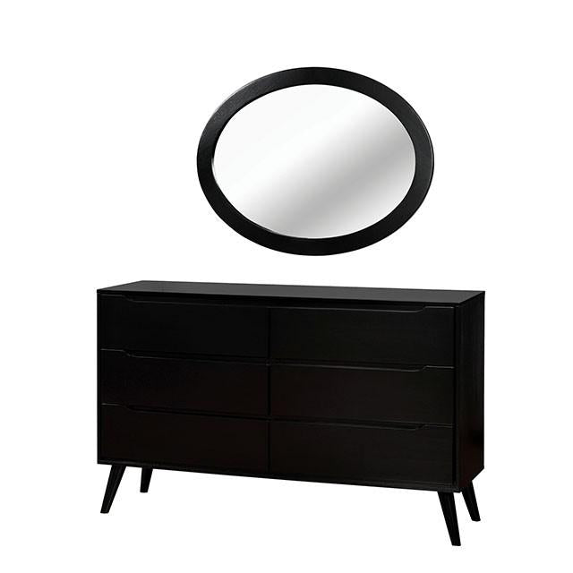 LENNART II Black Oval Mirror - Casa Morelos / Coahuila Furniture (Oklahoma City, OK)