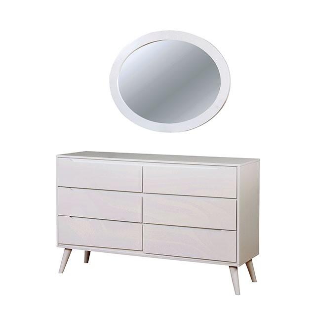 LENNART II White Oval Mirror - Casa Morelos / Coahuila Furniture (Oklahoma City, OK)