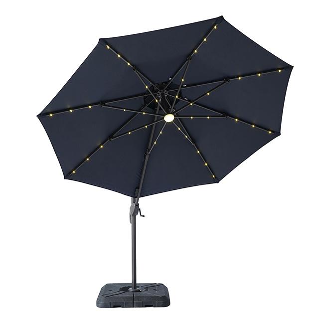 Nuti 10 Ft Round Umbrella w/ LED Light + 37" Large Base - Casa Morelos / Coahuila Furniture (Oklahoma City, OK)