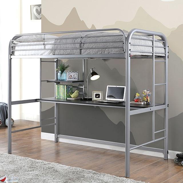 Opal Iii Black & Silver Twin Loft Bed - Casa Morelos / Coahuila Furniture (Oklahoma City, OK)