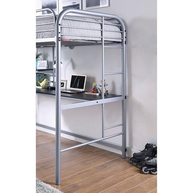 Opal Iii Black & Silver Twin Loft Bed - Casa Morelos / Coahuila Furniture (Oklahoma City, OK)