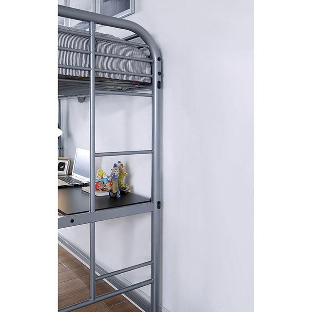 Opal Iii Black & Silver Twin Loft Bed - Casa Morelos / Coahuila Furniture (Oklahoma City, OK)