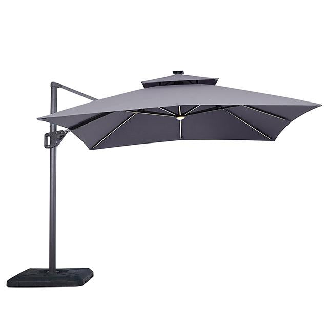 Sano 10 Ft Square Umbrella w/ Double Top w/ LED Light + 37" Large Base - Casa Morelos / Coahuila Furniture (Oklahoma City, OK)