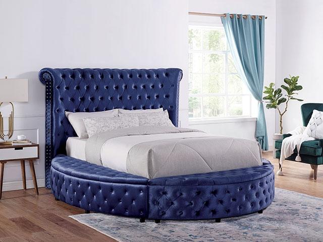 SANSOM E.King & Queen Bed, Black, Blue, & Grey - Casa Morelos / Coahuila Furniture (Oklahoma City, OK)