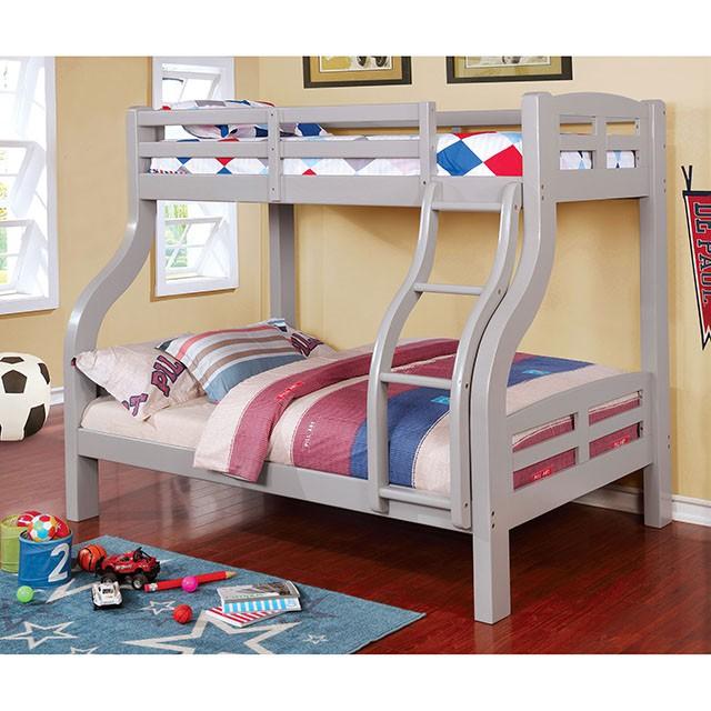 SOLPINE Gray & Oak Twin/Full Bunk Bed - Casa Morelos / Coahuila Furniture (Oklahoma City, OK)