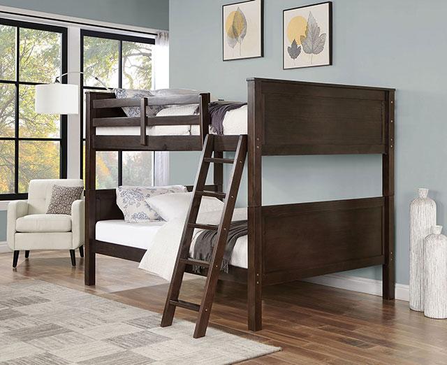 STAMOS Full/Full, Twin/Full, & Twin/twin Bunk Bed, Walnut - Casa Morelos / Coahuila Furniture (Oklahoma City, OK)