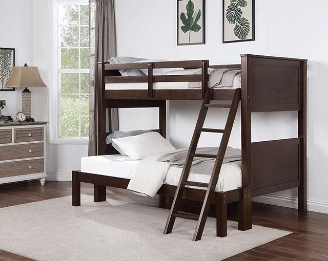 STAMOS Full/Full, Twin/Full, & Twin/twin Bunk Bed, Walnut - Casa Morelos / Coahuila Furniture (Oklahoma City, OK)