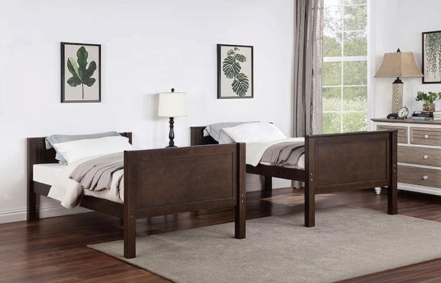 STAMOS Full/Full, Twin/Full, & Twin/twin Bunk Bed, Walnut - Casa Morelos / Coahuila Furniture (Oklahoma City, OK)