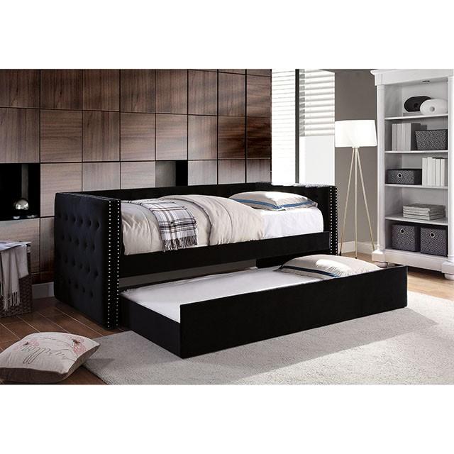 Susanna Black Daybed w/ Trundle, Black - Casa Morelos / Coahuila Furniture (Oklahoma City, OK)