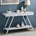 TITUS Sofa Table, White/Chrome - Casa Morelos / Coahuila Furniture (Oklahoma City, OK)
