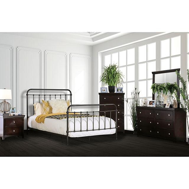 IRIA Dark Bronze Cal.King & E.King Bed - Casa Morelos / Coahuila Furniture (Oklahoma City, OK)