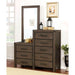 Rexburg Wire-Brushed Rustic Brown 8-Drawer Dresser Mirror - Casa Morelos / Coahuila Furniture (Oklahoma City, OK)