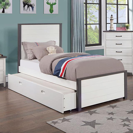 PRIAM Full & Twin Bed, White/Gray, Pink, Chrome, & Yellow - Casa Morelos / Coahuila Furniture (Oklahoma City, OK)