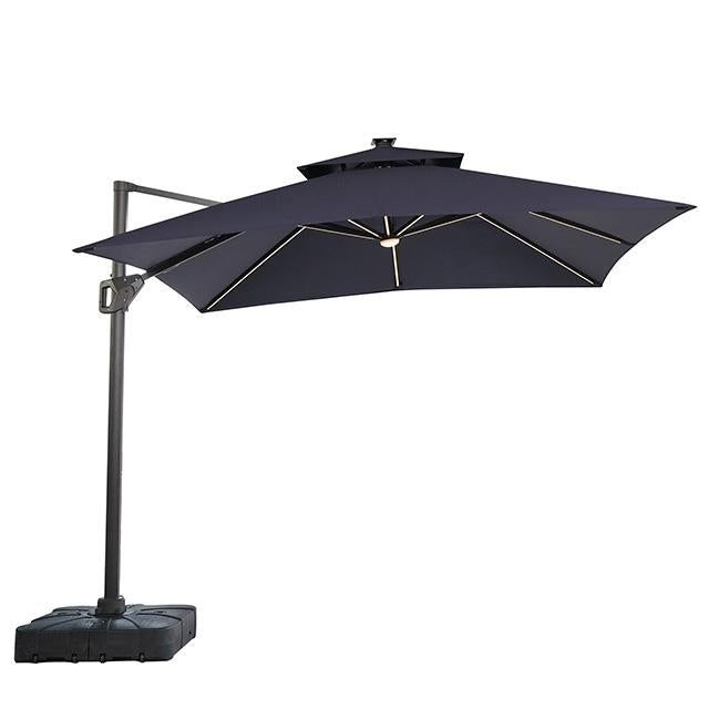 Sano 10 Ft Square Umbrella w/ Double Top w/ LED Light + 37" Large Base - Casa Morelos / Coahuila Furniture (Oklahoma City, OK)