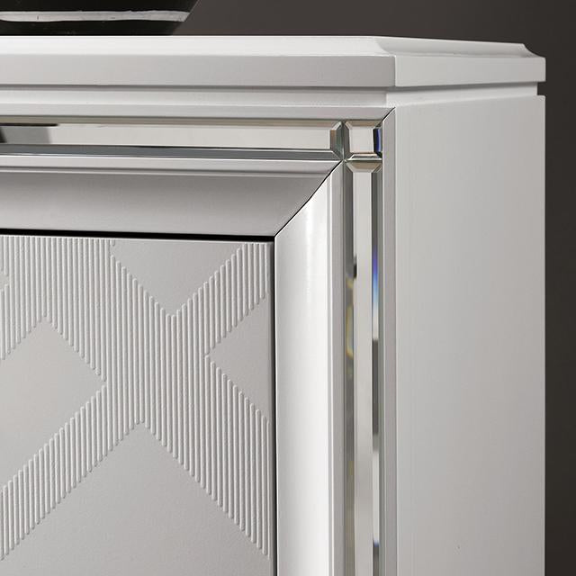 EMMELINE Night Stand w/ USB, White - Casa Morelos / Coahuila Furniture (Oklahoma City, OK)