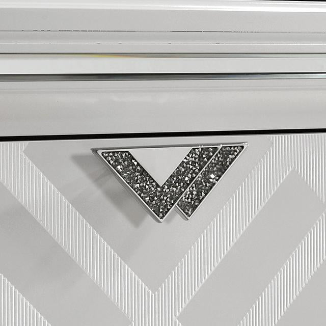 Emmeline Bed Silver & White - Casa Morelos / Coahuila Furniture (Oklahoma City, OK)