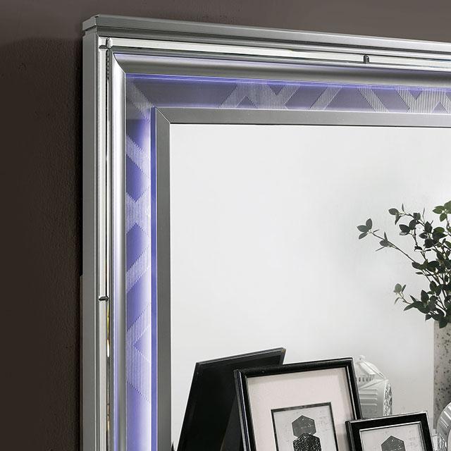 Emmeline Bed Silver & White - Casa Morelos / Coahuila Furniture (Oklahoma City, OK)