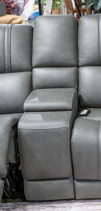 5Z - Pittson Power Reclining Sectional Loveseat with Console - Casa Morelos / Coahuila Furniture (Oklahoma City, OK)