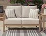 Hallow Creek Outdoor Loveseat with Cushion - Casa Morelos / Coahuila Furniture (Oklahoma City, OK)