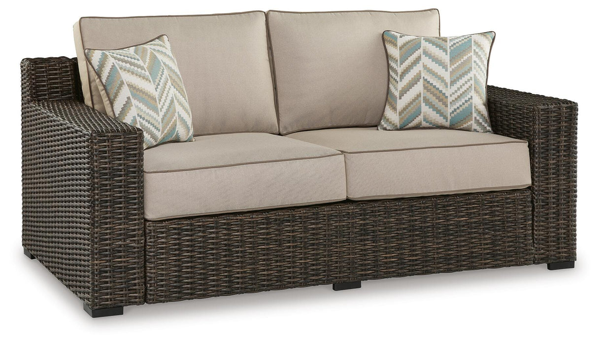 Coastline Bay Outdoor Loveseat with Cushion - Casa Morelos / Coahuila Furniture (Oklahoma City, OK)