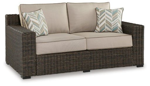 Coastline Bay Outdoor Loveseat with Cushion - Casa Morelos / Coahuila Furniture (Oklahoma City, OK)