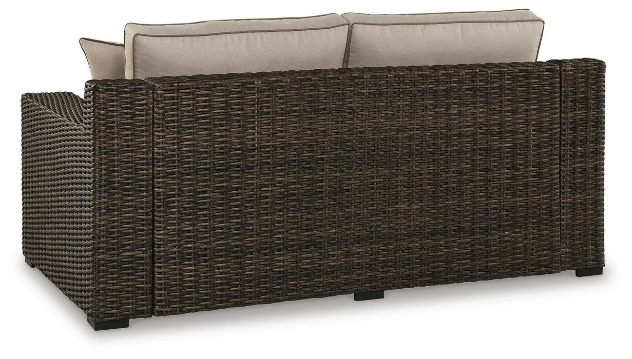 Coastline Bay Outdoor Loveseat with Cushion - Casa Morelos / Coahuila Furniture (Oklahoma City, OK)