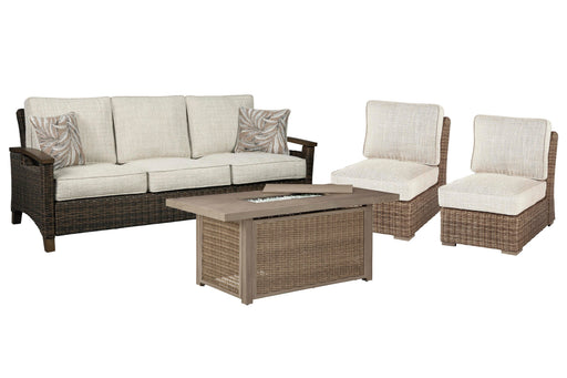 Beachcroft Outdoor Sofa, Lounge Chairs and Fire Pit - Casa Morelos / Coahuila Furniture (Oklahoma City, OK)