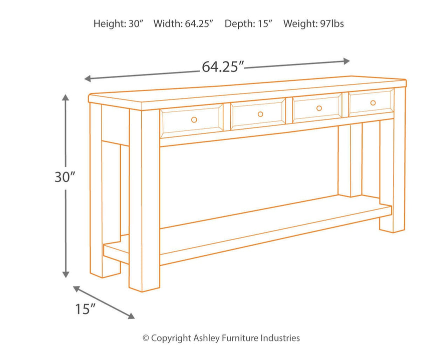 Gavelston Sofa/Console Table - Casa Morelos / Coahuila Furniture (Oklahoma City, OK)