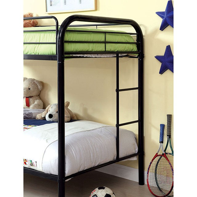 Rainbow Twin/Twin Bunk Bed Black, Silver, & White - Casa Morelos / Coahuila Furniture (Oklahoma City, OK)