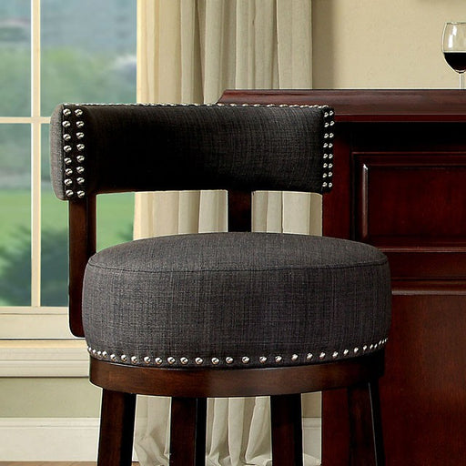 LYNSEY Dark Oak/Gray 29" Bar Stool - Casa Morelos / Coahuila Furniture (Oklahoma City, OK)