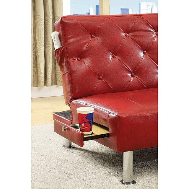 Farel Futon Sofa Red & White - Casa Morelos / Coahuila Furniture (Oklahoma City, OK)