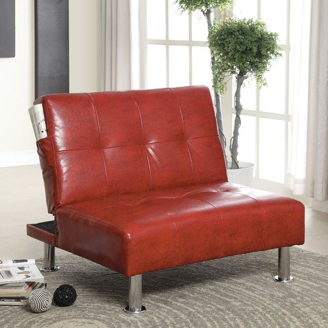 Bulle Chair Grey & Red - Casa Morelos / Coahuila Furniture (Oklahoma City, OK)