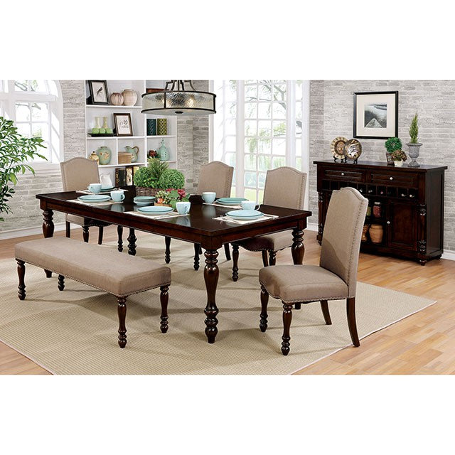 HOLCROFT Antique Cherry/Beige Bench - Casa Morelos / Coahuila Furniture (Oklahoma City, OK)
