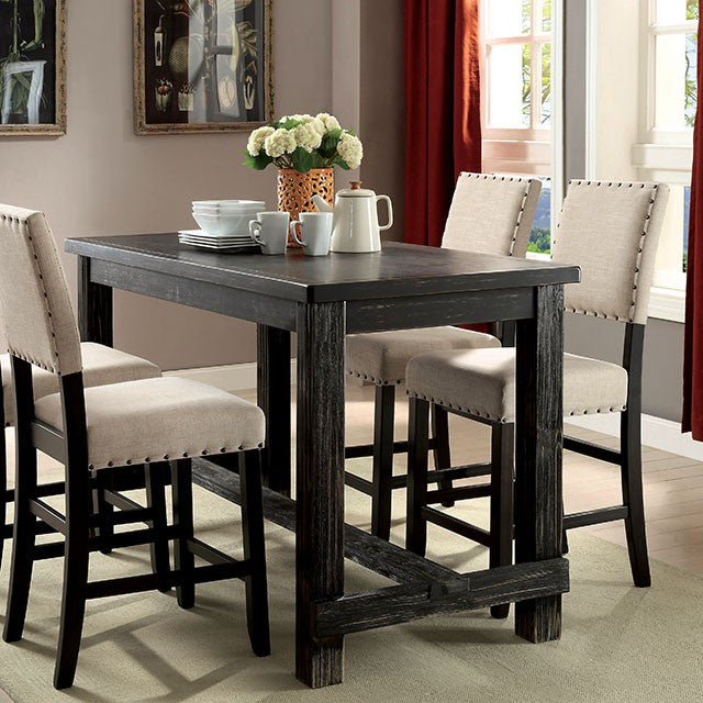 Sania 5 Pc Counter Ht Table Set Black - Casa Morelos / Coahuila Furniture (Oklahoma City, OK)