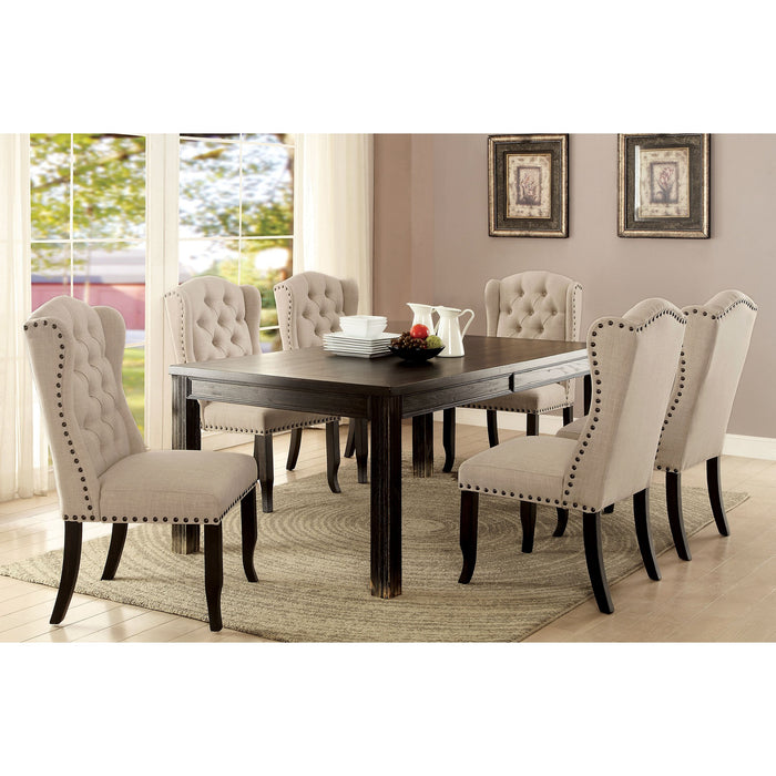 Sania 7 Pc Dining Table Set Black - Casa Morelos / Coahuila Furniture (Oklahoma City, OK)