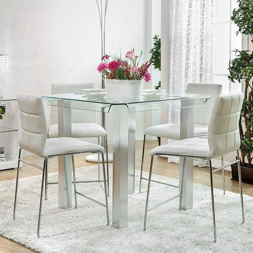 Richfield 5 Pc Counter Ht Table Set Silver - Casa Morelos / Coahuila Furniture (Oklahoma City, OK)