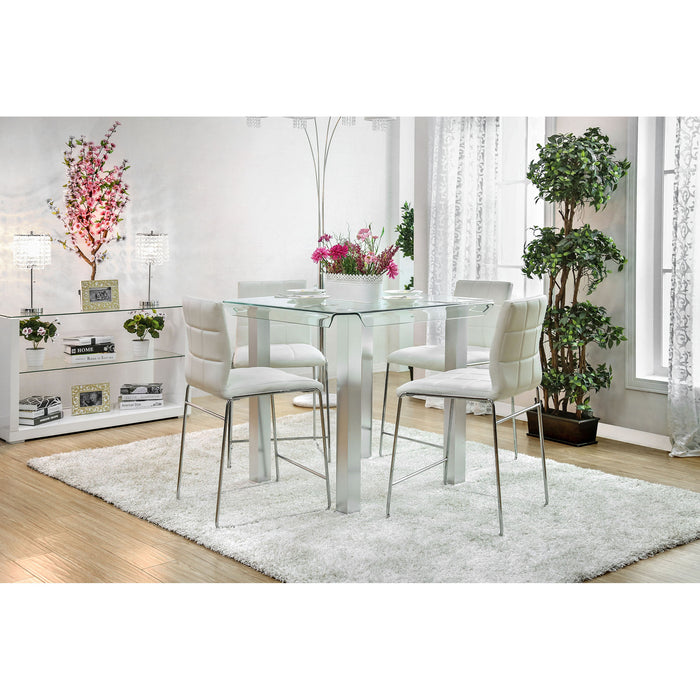 Richfield 5 Pc Counter Ht Table Set Silver - Casa Morelos / Coahuila Furniture (Oklahoma City, OK)