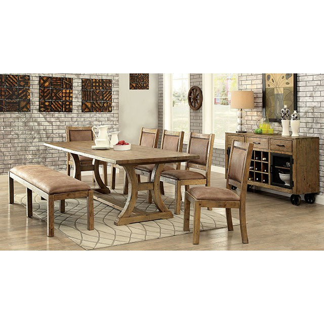 GIANNA Rustic Pine/Brown Side Chair (2/CTN) - Casa Morelos / Coahuila Furniture (Oklahoma City, OK)