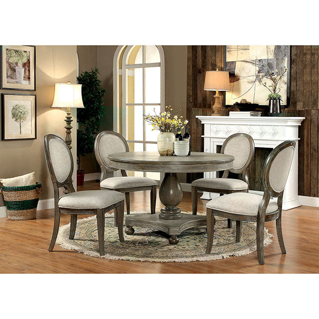 Kathryn Rustic Dark Oak/Beige Side Chair (2/CTN) - Casa Morelos / Coahuila Furniture (Oklahoma City, OK)